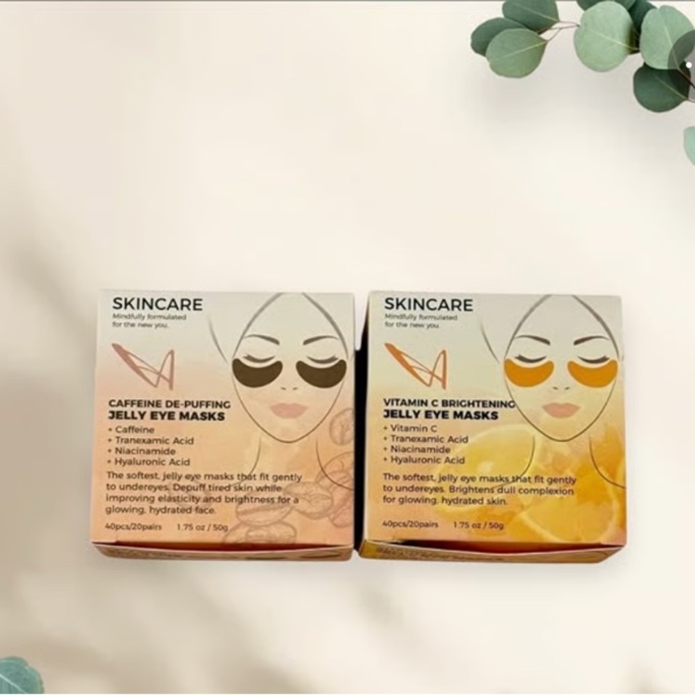 SKINCARE-Caffeine ⭐️ De-Puffing Jelly Eye Masks - Cream and Orange 🍊